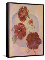 Red Hibiscus-Judy Mastrangelo-Framed Stretched Canvas