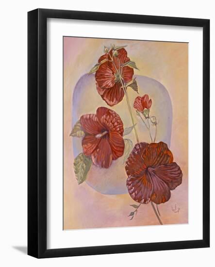 Red Hibiscus-Judy Mastrangelo-Framed Giclee Print