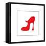 Red High Heeled Shoe-null-Framed Stretched Canvas