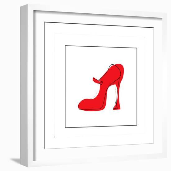 Red High Heeled Shoe-null-Framed Giclee Print