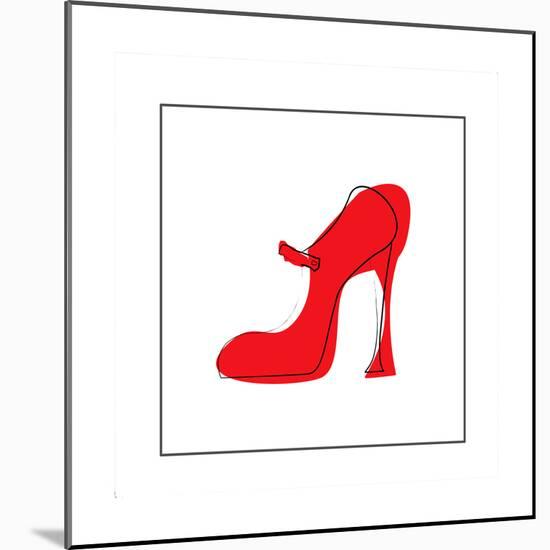 Red High Heeled Shoe-null-Mounted Giclee Print