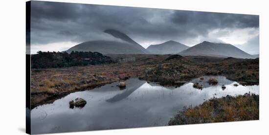 Red Hills Reflections in a Small Lochan, on the Isle of Skye, Near Sligachan-Andy Redhead-Stretched Canvas