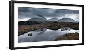 Red Hills Reflections in a Small Lochan, on the Isle of Skye, Near Sligachan-Andy Redhead-Framed Premium Photographic Print