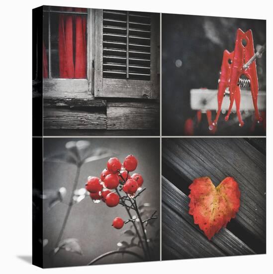 Red Hints Four Pack-Gail Peck-Stretched Canvas