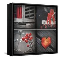 Red Hints Four Pack-Gail Peck-Framed Stretched Canvas