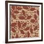 Red Holly Branches Burlap-Joanne Paynter Design-Framed Giclee Print