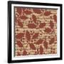 Red Holly Branches Burlap-Joanne Paynter Design-Framed Giclee Print