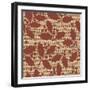 Red Holly Branches Burlap-Joanne Paynter Design-Framed Giclee Print