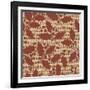 Red Holly Branches Burlap-Joanne Paynter Design-Framed Giclee Print