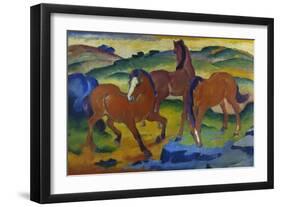 Red Horses (Grazing Horses Iv.), 1911-Franz Marc-Framed Giclee Print