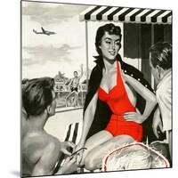 Red Hot Woman  - Saturday Evening Post "Leading Ladies", May 22, 1954 pg.83-Artist Unkown-Mounted Giclee Print