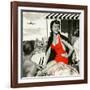 Red Hot Woman  - Saturday Evening Post "Leading Ladies", May 22, 1954 pg.83-Artist Unkown-Framed Giclee Print