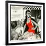 Red Hot Woman  - Saturday Evening Post "Leading Ladies", May 22, 1954 pg.83-Artist Unkown-Framed Giclee Print