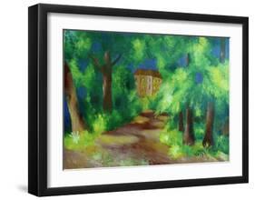 Red house in a park 1914-Auguste Macke-Framed Giclee Print