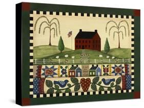 Red House with Quilts-Debbie McMaster-Stretched Canvas
