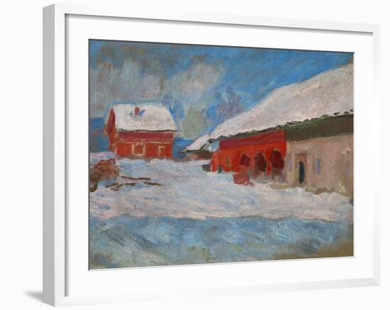 Red Houses at Bjoernegaard, Norway, 1895-Claude Monet-Framed Giclee Print