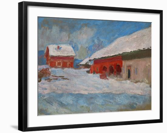 Red Houses at Bjoernegaard, Norway, 1895-Claude Monet-Framed Giclee Print