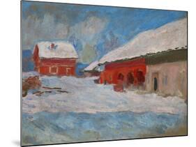 Red Houses at Bjoernegaard, Norway, 1895-Claude Monet-Mounted Giclee Print
