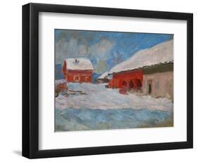 Red Houses at Bjoernegaard, Norway, 1895-Claude Monet-Framed Giclee Print