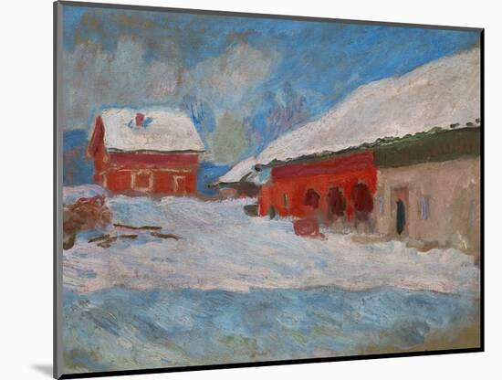 Red Houses at Bjoernegaard, Norway, 1895-Claude Monet-Mounted Giclee Print