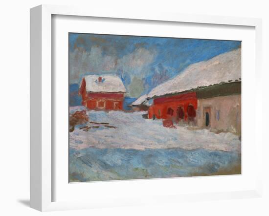 Red Houses at Bjoernegaard, Norway, 1895-Claude Monet-Framed Giclee Print