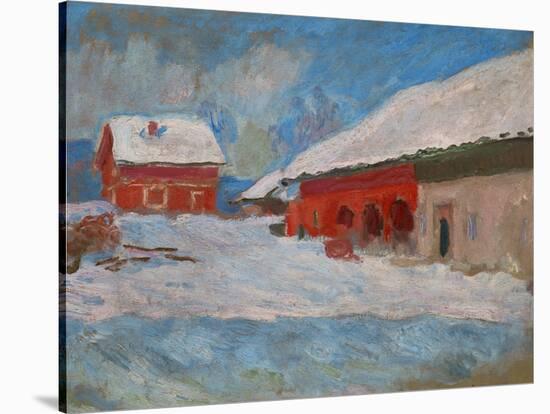 Red Houses at Bjoernegaard, Norway, 1895-Claude Monet-Stretched Canvas