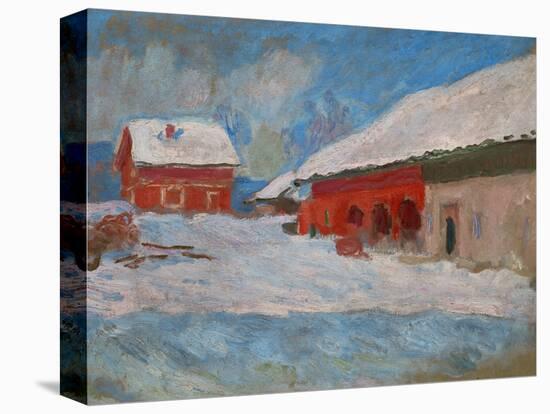 Red Houses at Bjoernegaard, Norway, 1895-Claude Monet-Stretched Canvas