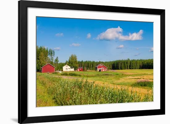 Red Houses in A Rural Landscape-nblx-Framed Photographic Print