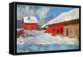 Red Houses-Claude Monet-Framed Stretched Canvas