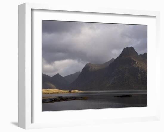 Red Hut on Bank of Fjord, Lofoten Islands, Norway, Scandinavia, Europe-Purcell-Holmes-Framed Photographic Print