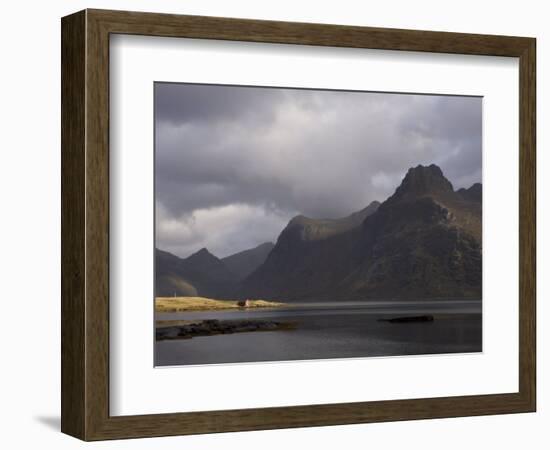 Red Hut on Bank of Fjord, Lofoten Islands, Norway, Scandinavia, Europe-Purcell-Holmes-Framed Photographic Print