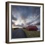 Red Huts and Sheep at Sunset on Coast, Lofoten Islands, Norway, Scandinavia, Europe-Purcell-Holmes-Framed Photographic Print