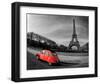 Red in Motion by the Eiffel Tower-null-Framed Art Print