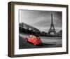 Red in Motion by the Eiffel Tower-null-Framed Art Print