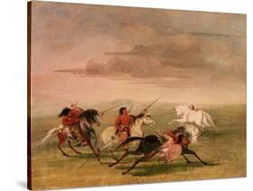 Red Indian Horsemanship-George Catlin-Stretched Canvas