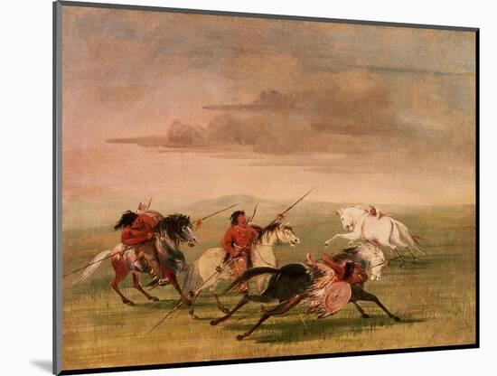 Red Indian Horsemanship-George Catlin-Mounted Premium Giclee Print