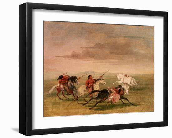 Red Indian Horsemanship-George Catlin-Framed Giclee Print