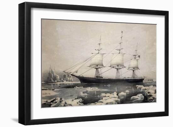 Red Jacket Clipper in Ice Off Cape Horn, 1855, Colour Lithograph by Unknown Artist, 19th Century-null-Framed Giclee Print