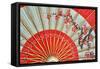 Red Japanese Umbrella Inside-Pavasaris-Framed Stretched Canvas