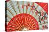 Red Japanese Umbrella Inside-Pavasaris-Stretched Canvas