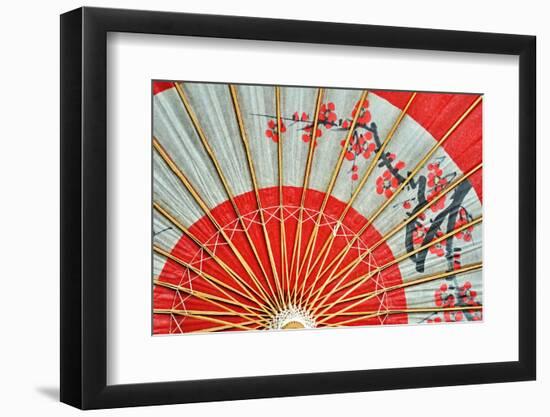 Red Japanese Umbrella Inside-Pavasaris-Framed Photographic Print