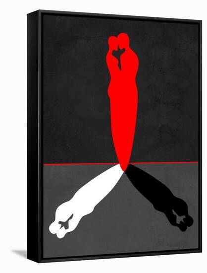 Red Kiss Shadow-Felix Podgurski-Framed Stretched Canvas