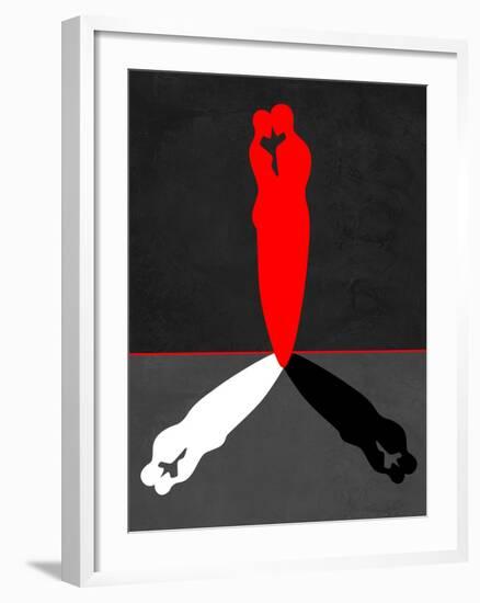 Red Kiss Shadow-Felix Podgurski-Framed Art Print