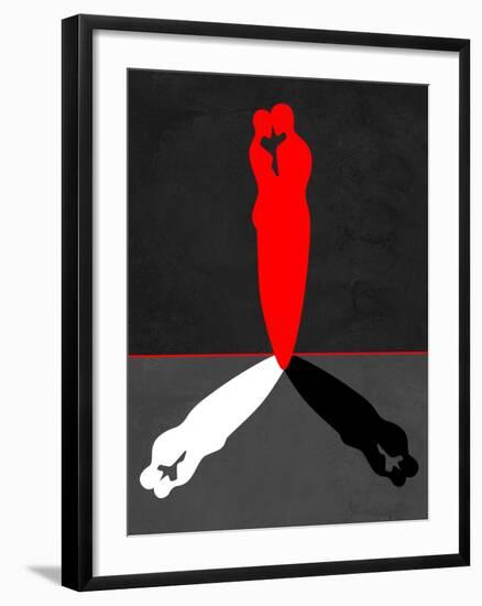 Red Kiss Shadow-Felix Podgurski-Framed Art Print