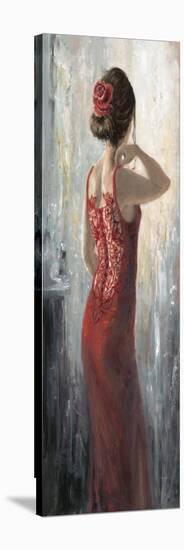 Red Lace, Red Rose-Karen Wallis-Stretched Canvas