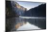 Red Lake and Suhardul Mara-Massif (1,507M) with Reflections and Tree Stumps in Water, Romania-Dörr-Mounted Photographic Print