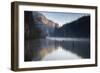 Red Lake and Suhardul Mara-Massif (1,507M) with Reflections and Tree Stumps in Water, Romania-Dörr-Framed Photographic Print