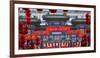 Red Lanterns around a Chinese Gate for Lunar New Year, Ditan Park, Beijing, China-William Perry-Framed Photographic Print