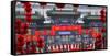 Red Lanterns around a Chinese Gate for Lunar New Year, Ditan Park, Beijing, China-William Perry-Framed Stretched Canvas