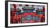 Red Lanterns around a Chinese Gate for Lunar New Year, Ditan Park, Beijing, China-William Perry-Framed Photographic Print
